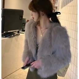 Autumn Winter Ladies High-end Short Faux Fur Coat Korean Female Fashion Casual Plush Jacket 2025 Women Long Sleeves Fur Outwear