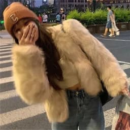 Autumn Winter Ladies High-end Short Faux Fur Coat Korean Female Fashion Casual Plush Jacket 2025 Women Long Sleeves Fur Outwear