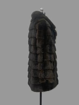 Nerazzurri Autumn Winter Brown Striped Thick Warm Faux Mink Fur Coat Women Elegant Luxury High Quality Chic Fluffy Jacket 2026