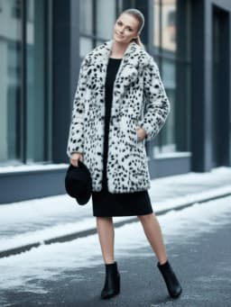 Women's faux fur coat, long and soft fur trim, suitable for autumn and winter, providing warmth and comfort for casual wear.