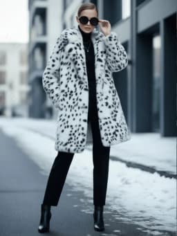 Women's faux fur coat, long and soft fur trim, suitable for autumn and winter, providing warmth and comfort for casual wear.