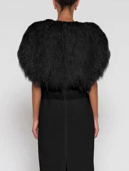 LGRQ Autumn Winter Furry Coat for Women Teddy Fur Bridal Cape Shawl Faux Fur Artificial Fur