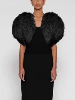LGRQ Autumn Winter Furry Coat for Women Teddy Fur Bridal Cape Shawl Faux Fur Artificial Fur