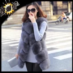 HJQJLJLS 2021 Winter New Women Long Warm Faux Fox Fur Vest Woman Fluffy Artificial Fur Coat Female Fake Fur Sleeveless Jacket