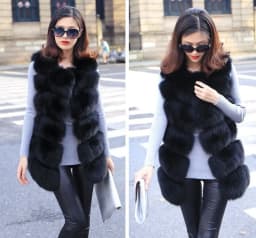 HJQJLJLS 2021 Winter New Women Long Warm Faux Fox Fur Vest Woman Fluffy Artificial Fur Coat Female Fake Fur Sleeveless Jacket