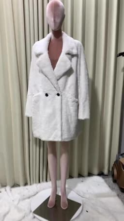 Mauroicardi Winter Oversized Purple Warm White Faux Fur Coat Women Long Sleeve Double Breasted Loose Casual Soft Fluffy Jacket