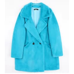 Mauroicardi Winter Oversized Purple Warm White Faux Fur Coat Women Long Sleeve Double Breasted Loose Casual Soft Fluffy Jacket