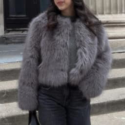 Neo Mint Brand Fashion 2024 Winter Sweet Pink Cropped Faux Fur Coat Women Streetwear Ins Chic Girls Fluffy Fox Fur Jacket Female