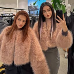 Neo Mint Brand Fashion 2024 Winter Sweet Pink Cropped Faux Fur Coat Women Streetwear Ins Chic Girls Fluffy Fox Fur Jacket Female
