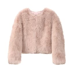 Neo Mint Brand Fashion 2024 Winter Sweet Pink Cropped Faux Fur Coat Women Streetwear Ins Chic Girls Fluffy Fox Fur Jacket Female