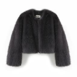 Neo Mint Brand Fashion 2024 Winter Sweet Pink Cropped Faux Fur Coat Women Streetwear Ins Chic Girls Fluffy Fox Fur Jacket Female