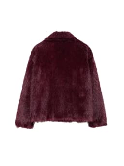 Women's Thick Warm Faux Fur Jacket, Long Sleeve Coat, Lapel Collar, Female Outerwear, Chic Tops, Fashion