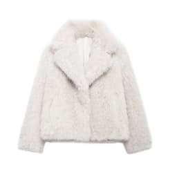Women's Thick Warm Faux Fur Jacket, Long Sleeve Coat, Lapel Collar, Female Outerwear, Chic Tops, Fashion
