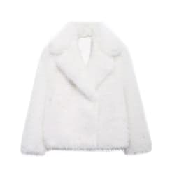 Women's Thick Warm Faux Fur Jacket, Long Sleeve Coat, Lapel Collar, Female Outerwear, Chic Tops, Fashion