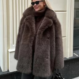 New Thick Cotton Winter Fur Coat Women Suit Collar White Medium Long Luxury Fox Fur Overcoat High Quality Fury Plush Jacket