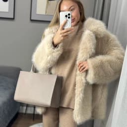 New Thick Cotton Winter Fur Coat Women Suit Collar White Medium Long Luxury Fox Fur Overcoat High Quality Fury Plush Jacket