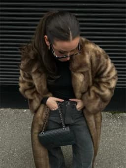 European And American Brown Eco-Friendly Artificial Fur Coat For Women Thickened High Street Loose Oversize Fashion Streetwear