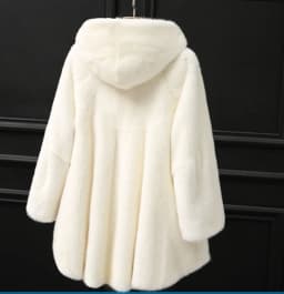 2026 new imitation velvet female mink fur coat whole mink mid-length coat hooded mink fur female