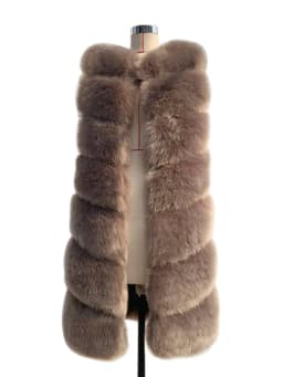 ZADORIN 85cm Long Warm Faux Fur Vest Women Winter Fluffy Sleeveless Faux Fox Fur Vests Waistcoat Faux Fur Jacket Women Fur Coats