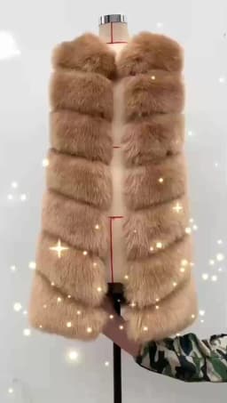 ZADORIN 85cm Long Warm Faux Fur Vest Women Winter Fluffy Sleeveless Faux Fox Fur Vests Waistcoat Faux Fur Jacket Women Fur Coats