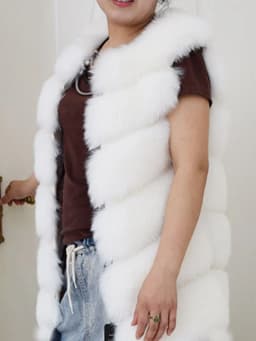 ZADORIN 85cm Long Warm Faux Fur Vest Women Winter Fluffy Sleeveless Faux Fox Fur Vests Waistcoat Faux Fur Jacket Women Fur Coats