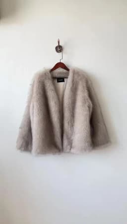 French Style Slouchy Faux Fur Coat Women Fluffy Dyed Tip Mid-Length Fox Fur Jacket V-Neck Autumn Winter Thickened Fur Overcoat