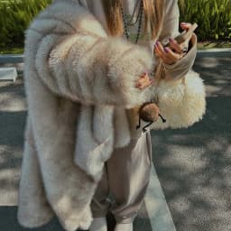 French Style Slouchy Faux Fur Coat Women Fluffy Dyed Tip Mid-Length Fox Fur Jacket V-Neck Autumn Winter Thickened Fur Overcoat