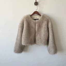 Lconic Street Fashion Luxury Brand Gardient Cropped cropped Faux Fur Coat Women Winter Hot Cool Girls Fluffy Short Fur Jacket