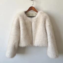 Lconic Street Fashion Luxury Brand Gardient Cropped cropped Faux Fur Coat Women Winter Hot Cool Girls Fluffy Short Fur Jacket