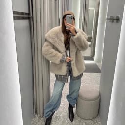 Faux Fur Coat Women Solid Fur Jacket Turn Down Collar Long Sleeve Single Breasted Loose Thick Warm Fur Casual 2025 Autumn Winter