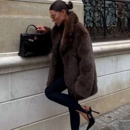 Tuularose Women Elegant Faux Fur Coat Warm Fluffy Loose Long Sleeve Lapel Jacket Fall Winter Fashion High Street Lady Outerwear