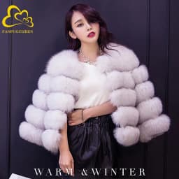 FANPUGUIZHEN Women Coats Autumn Winter New Fashion Pink Faux Fur Coat Elegant Thick Warm Outerwear Fake Fur Woman Jackets