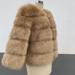 FANPUGUIZHEN Women Coats Autumn Winter New Fashion Pink Faux Fur Coat Elegant Thick Warm Outerwear Fake Fur Woman Jackets