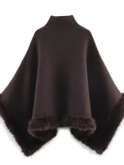 Fashion Winter Warm Plush Shawl Thicken Coat Cardigan Cape Cloak Outer Faux Fur Winter Warm Plush Shawl Thicken Coat 2026 New