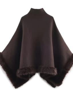 Fashion Winter Warm Plush Shawl Thicken Coat Cardigan Cape Cloak Outer Faux Fur Winter Warm Plush Shawl Thicken Coat 2026 New