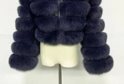 Women's Faux Fur Jacket Short with Hat, Faux Fox Fur Long Sleeved Patchwork Autumn and Winter New Style