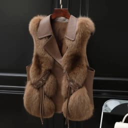 High Quality Imitation Fox Fur Vest Jacket Women Fur Vest Jacket 2026 Winter Waistcoat Short Fur Vest Female Vestcoat Sleeveless