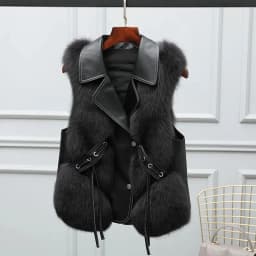 High Quality Imitation Fox Fur Vest Jacket Women Fur Vest Jacket 2026 Winter Waistcoat Short Fur Vest Female Vestcoat Sleeveless