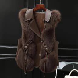 High Quality Imitation Fox Fur Vest Jacket Women Fur Vest Jacket 2026 Winter Waistcoat Short Fur Vest Female Vestcoat Sleeveless