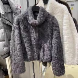 Elegant Maillard Zipper Faux Fur Jacket Women Autumn Winter Stand Collar Cropped Plush Outerwear Woman Korean Loose Warm Jacket