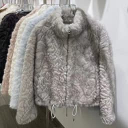Elegant Maillard Zipper Faux Fur Jacket Women Autumn Winter Stand Collar Cropped Plush Outerwear Woman Korean Loose Warm Jacket