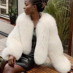 Luxury Autumn Winter Faux Fur Jacket Black White Elegant Short Style Fox Fur Coat Classic Ins Chic Girls Fluffy Plush Jacket