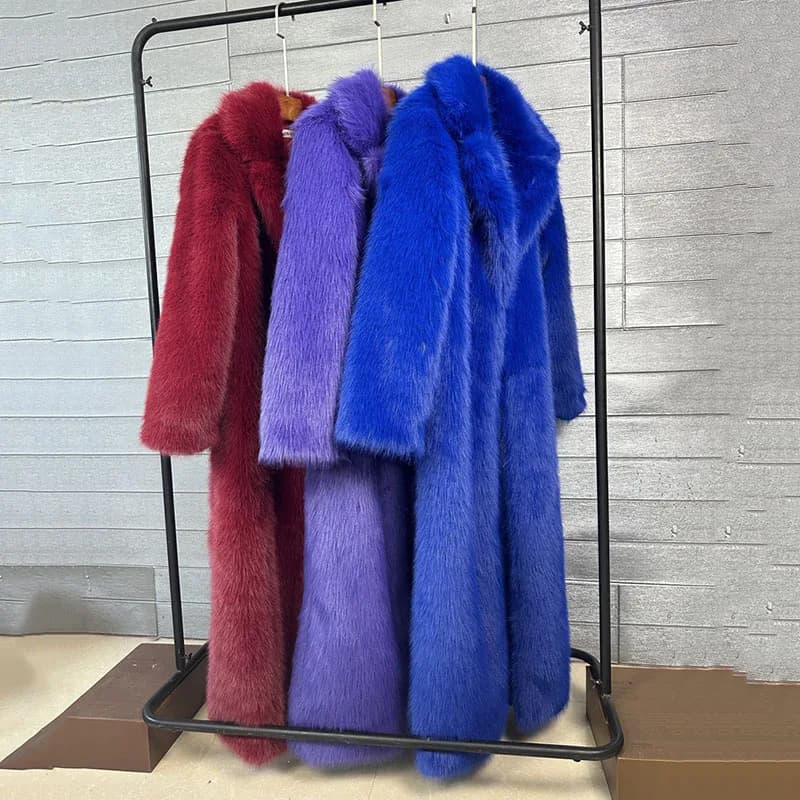 Overcoat Fur & Faux Fur 2026 New Fashion High Quality Women's Fur Coat Winter Season Style Lapel Thick Imitation Fur Women H320
