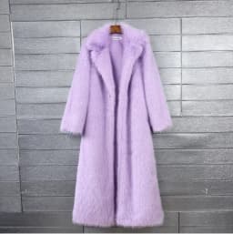 Overcoat Fur & Faux Fur 2026 New Fashion High Quality Women's Fur Coat Winter Season Style Lapel Thick Imitation Fur Women H320