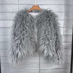 LANMREM Fashion Imitation Fur Coat Women's O-neck Long Sleeves Bright Color Elegant Coats Party Clothes Autumn Winter New 2Z2561