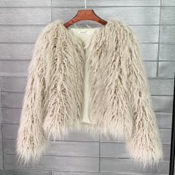 LANMREM Fashion Imitation Fur Coat Women's O-neck Long Sleeves Bright Color Elegant Coats Party Clothes Autumn Winter New 2Z2561