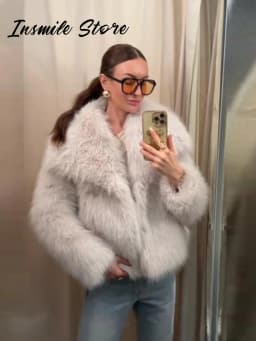 Elegant Luxury Thicken Brown Faux Fur Coats Women Loose Lapel Long Sleeve Furry Coats 2025 Winter Lady Warm Chic Outwear New