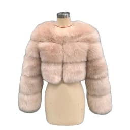 HJQJLJLS 2022 Winter Fashion Women Short Faux Fox Fur Coat Female Thick Fluffy Long Sleeve Crop Furry Top Lady Jacket LJLS129