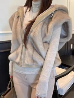 NiceMix Faux Fur Vest Women Hooded Zip Up Warm Winter Sleeveless Gilet Waistcoat Veste Жилетка Меховая Женская С Капюшоном 조끼