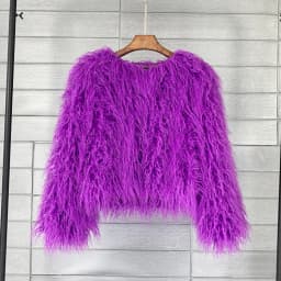Women Imitation Sheep Faux Short Coat Thermal Slim Fit Loose Elegant High Street Button Jacket Round Neck 2026 Winter Outwear